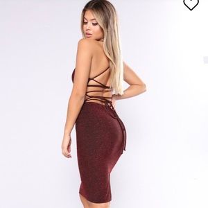 FASHIONNOVA S/O All Nighter Metallic Dress